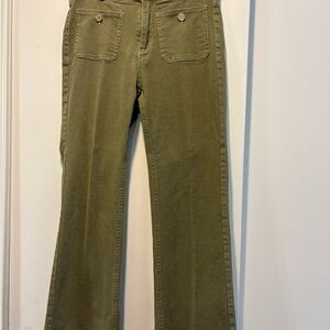 Olive Green High-Rise Wide Leg Pants